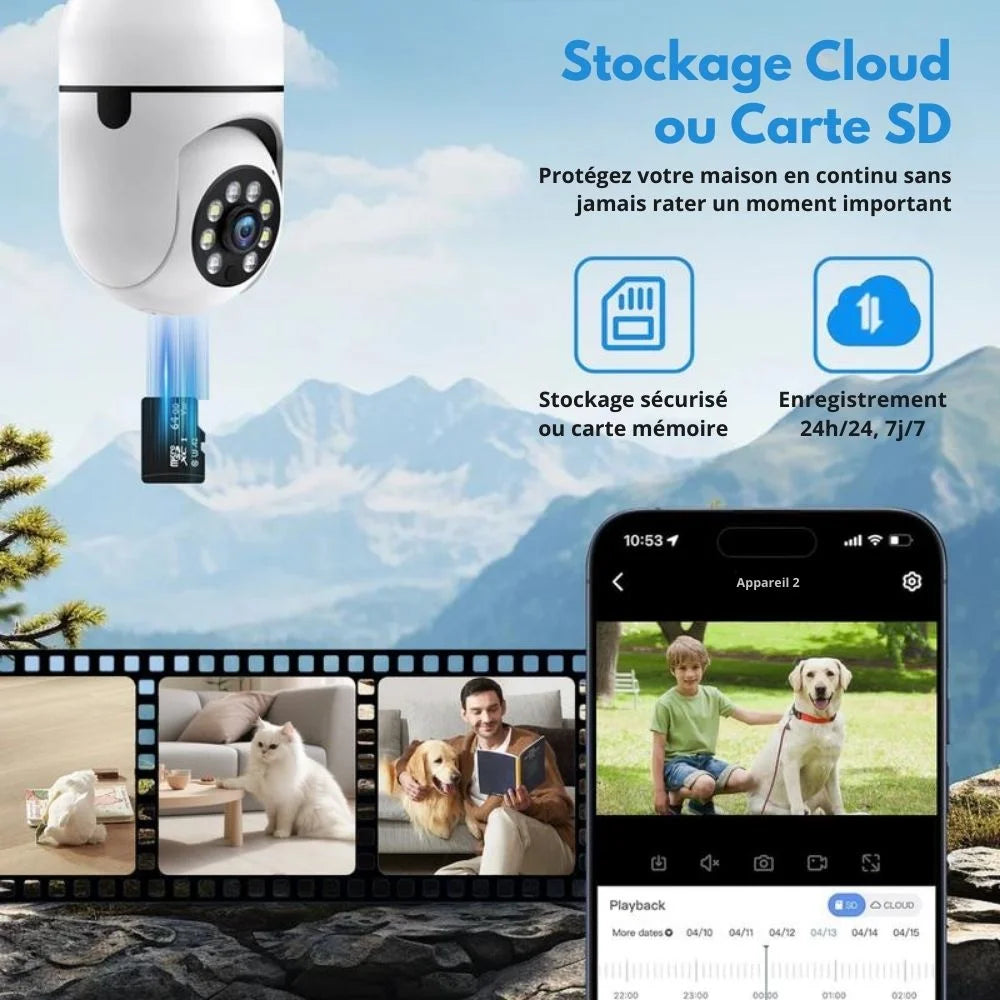 Caméra 4K intelligente ampoule