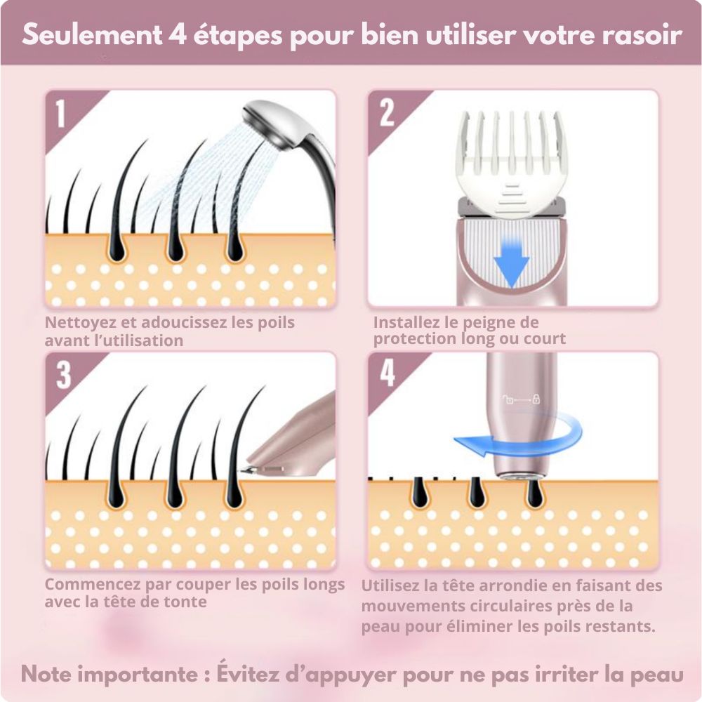 Rasoir électrique 2-en-1 – Corps & Visage, peau douce sans effort