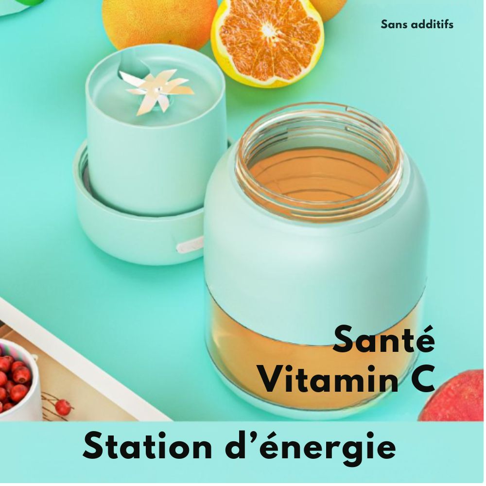 Blender 2-en-1 Portable – Mixeur + Gourde avec Paille (500 ml)