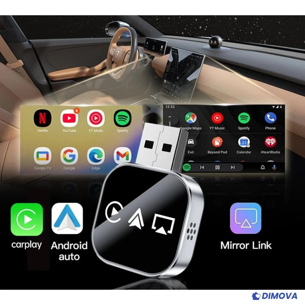 Adaptateur CarPlay sans fil 3-en-1 (Apple/Android)