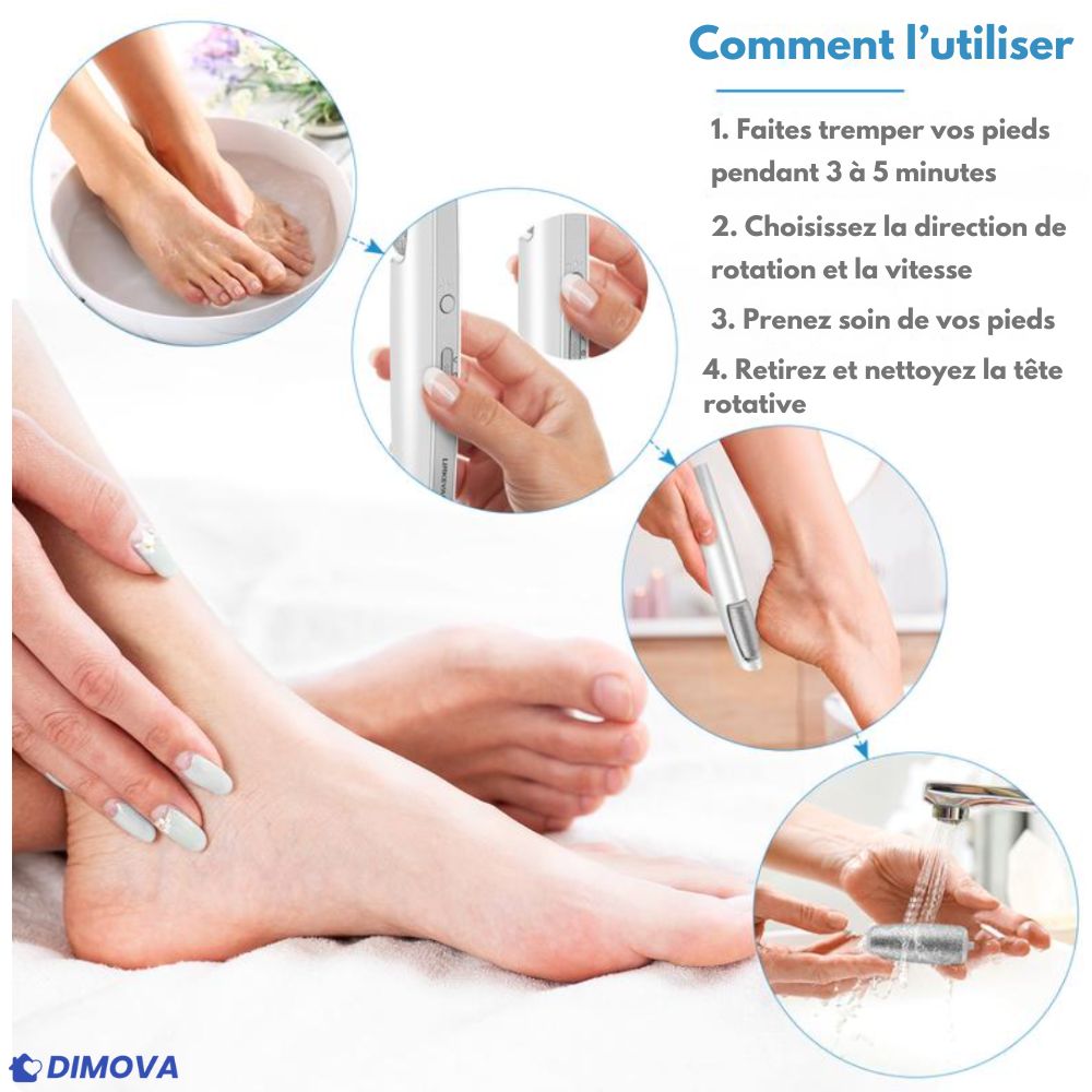 Lime électrique pour pieds – Des talons doux sans effort