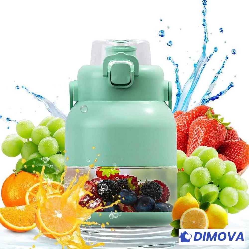 Blender 2-en-1 Portable – Mixeur + Gourde avec Paille (500 ml)