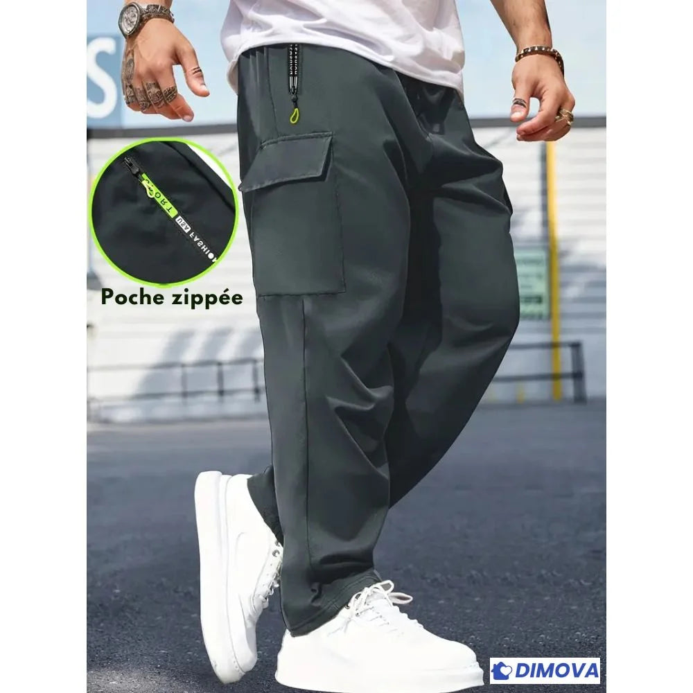 Pantalon homme décontracté avec cordon de serrage