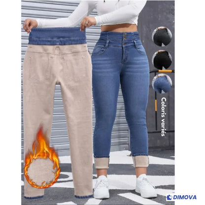 Jean doublé polaire confortable & silhouette sexy