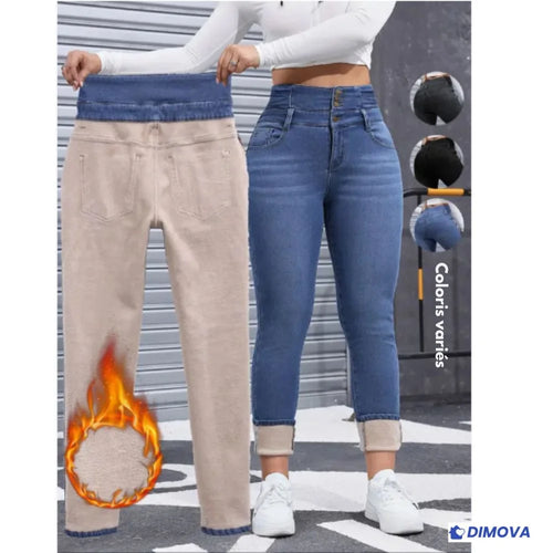 Jean doublé polaire confortable & silhouette sexy