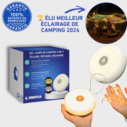 I80- Lampe de camping 3-en-1 : éclaire, dépanne, recharge