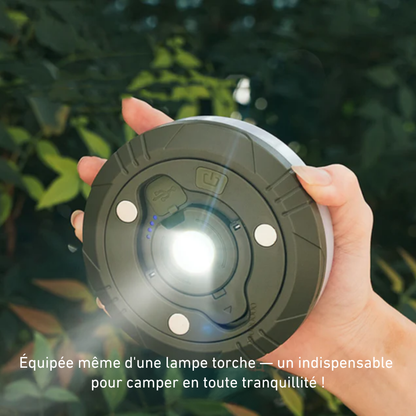 I80- Lampe de camping 3-en-1 : éclaire, dépanne, recharge
