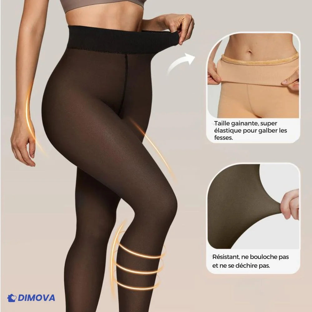 Collant doublé polaire chaud