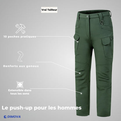 Pantalon utilitaire imperméable doublé en polaire