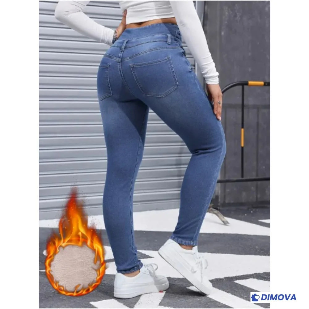 Jean doublé polaire confortable & silhouette sexy