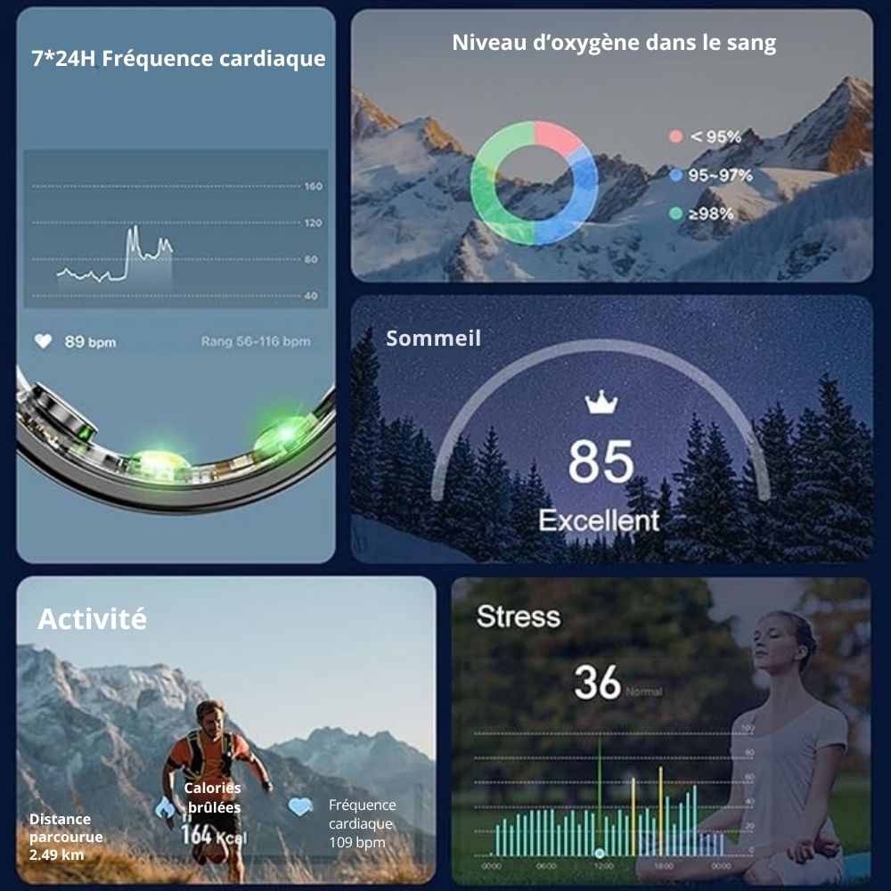 B90 – Bague Connectée Sans Abonnement (Android/Apple)