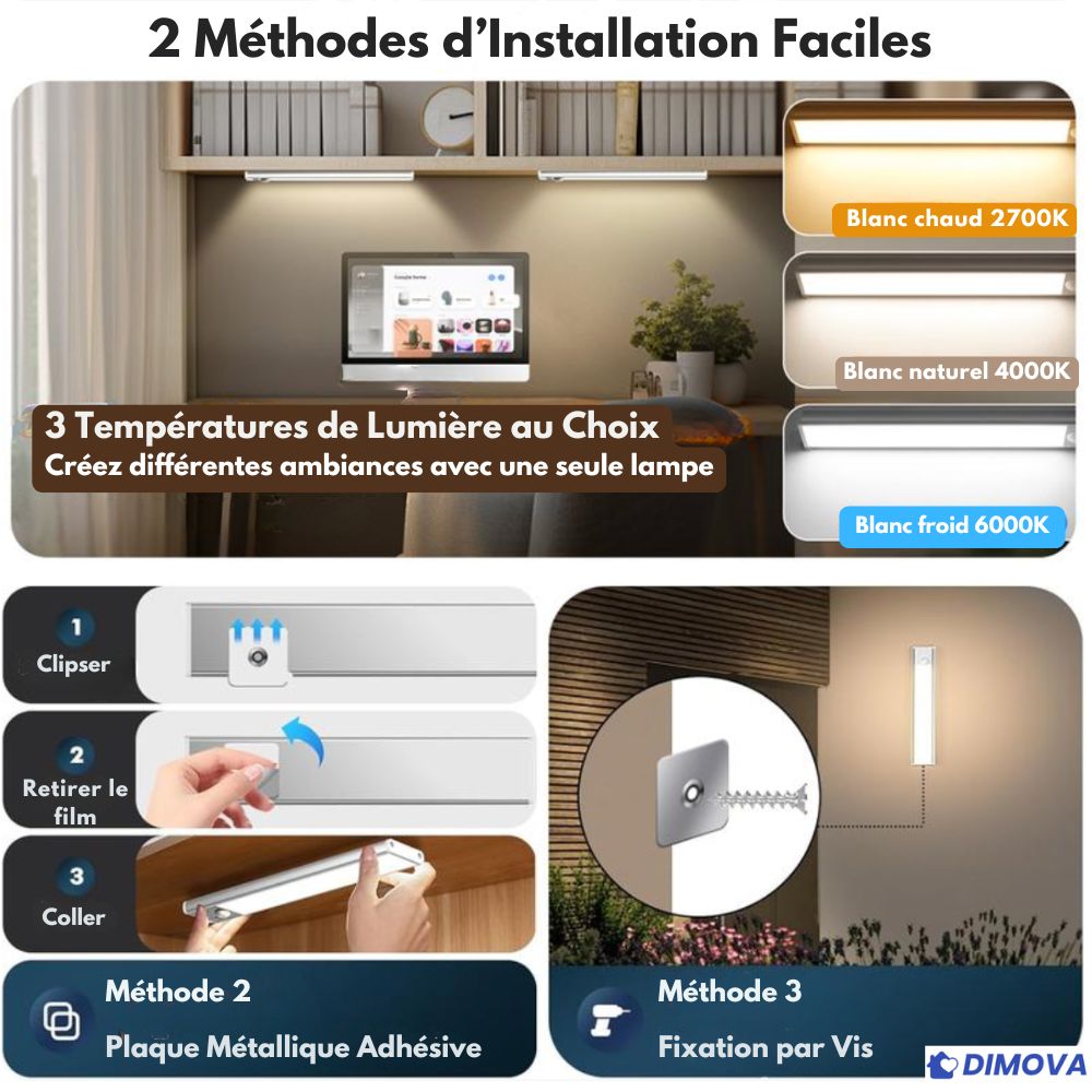 Appliques murales sans fil LED rechargeables