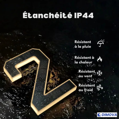 Lumières solaires lettres/chiffres lumineux