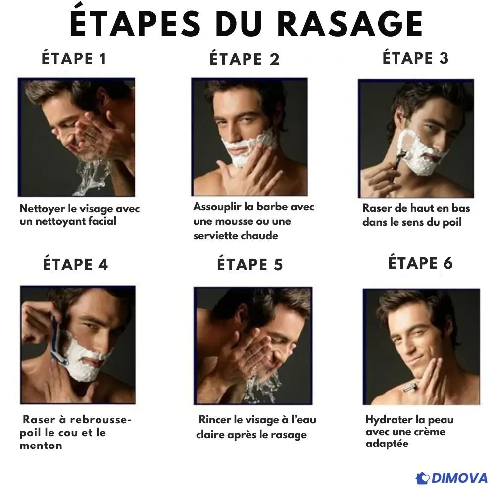 J80 - Rasoir Homme avec 6 Lames de Rechange + Manche