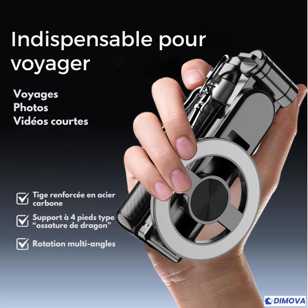 I90 - Perche à selfie magnétique 4-en-1 multifonction 360°