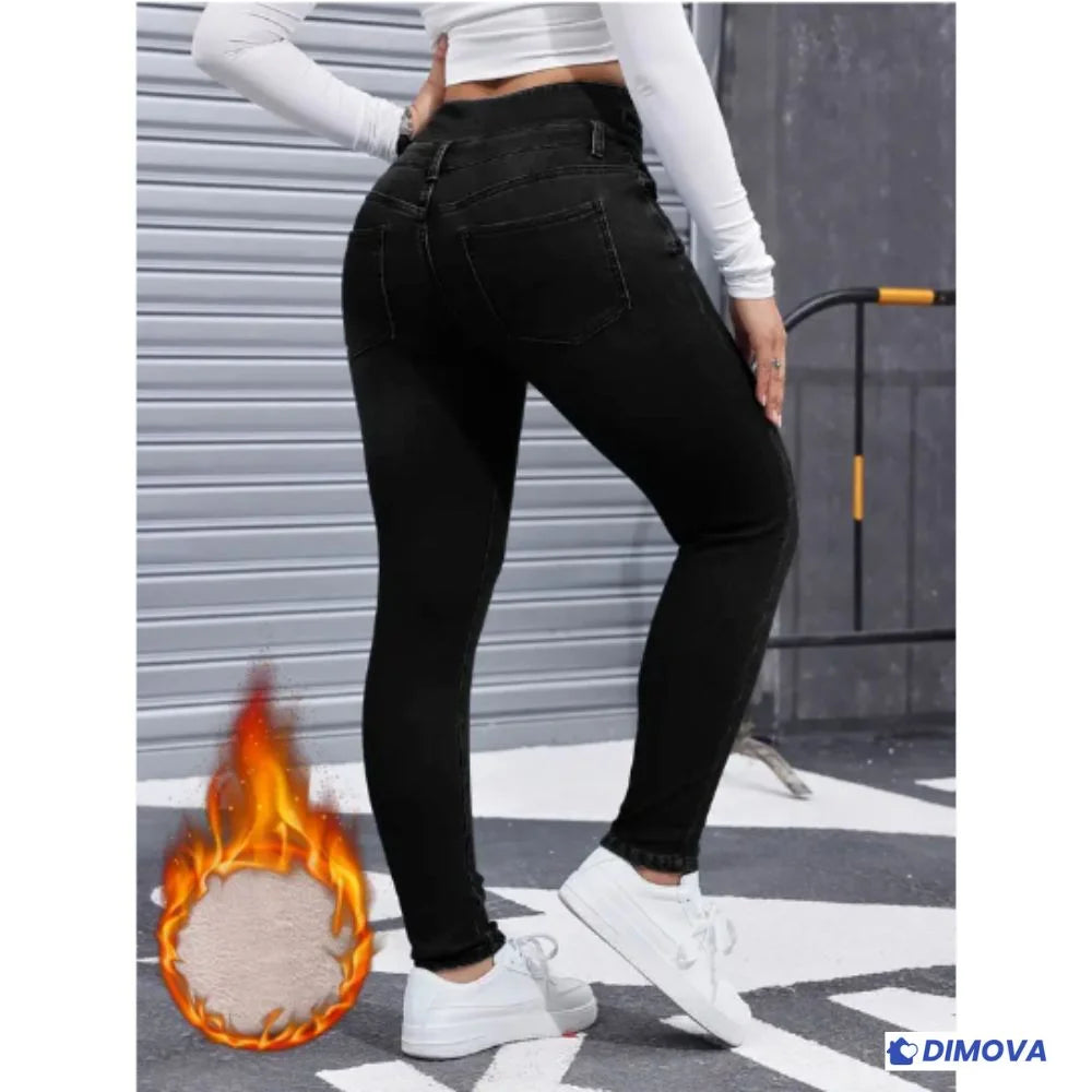 Jean doublé polaire confortable & silhouette sexy