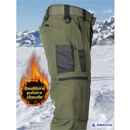 Pantalon tactique - chaud, coupe-vent et multi-poches