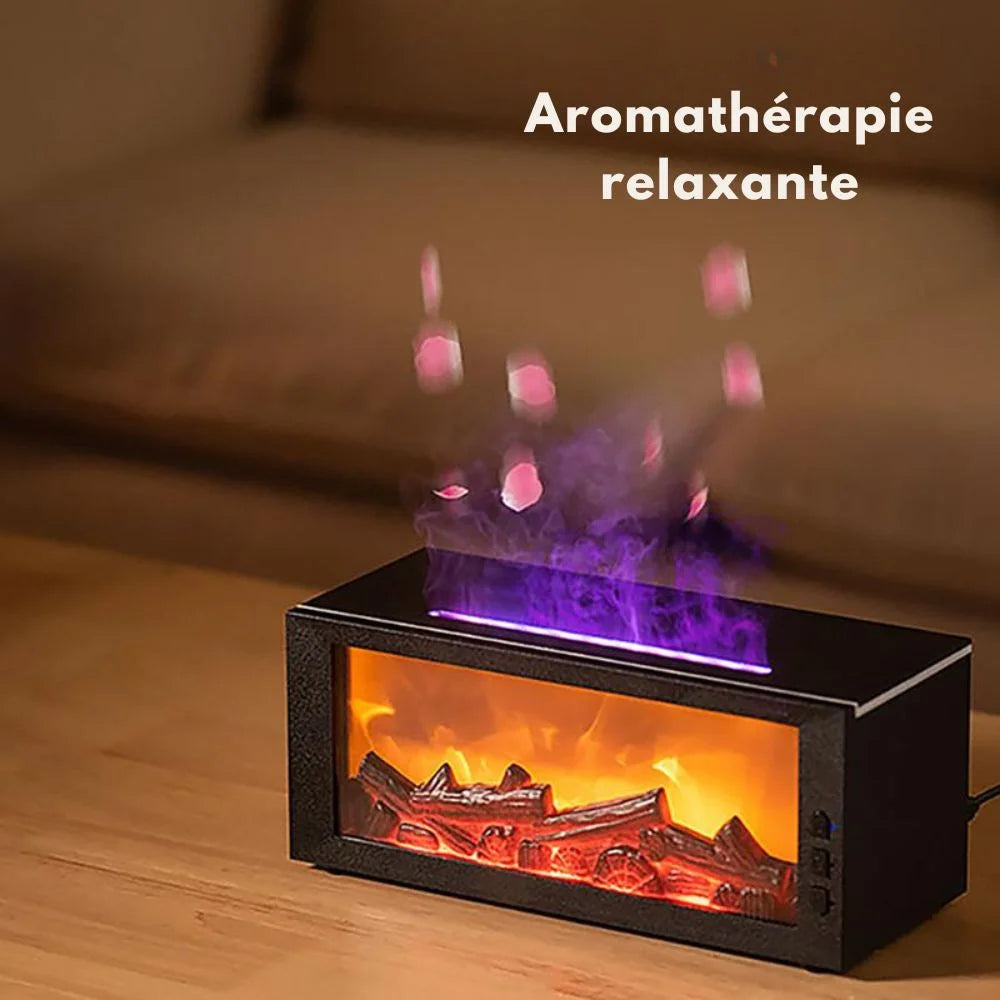 Diffuseur d’arômes effet flamme (3 flacons d’huiles essentielles inclus)