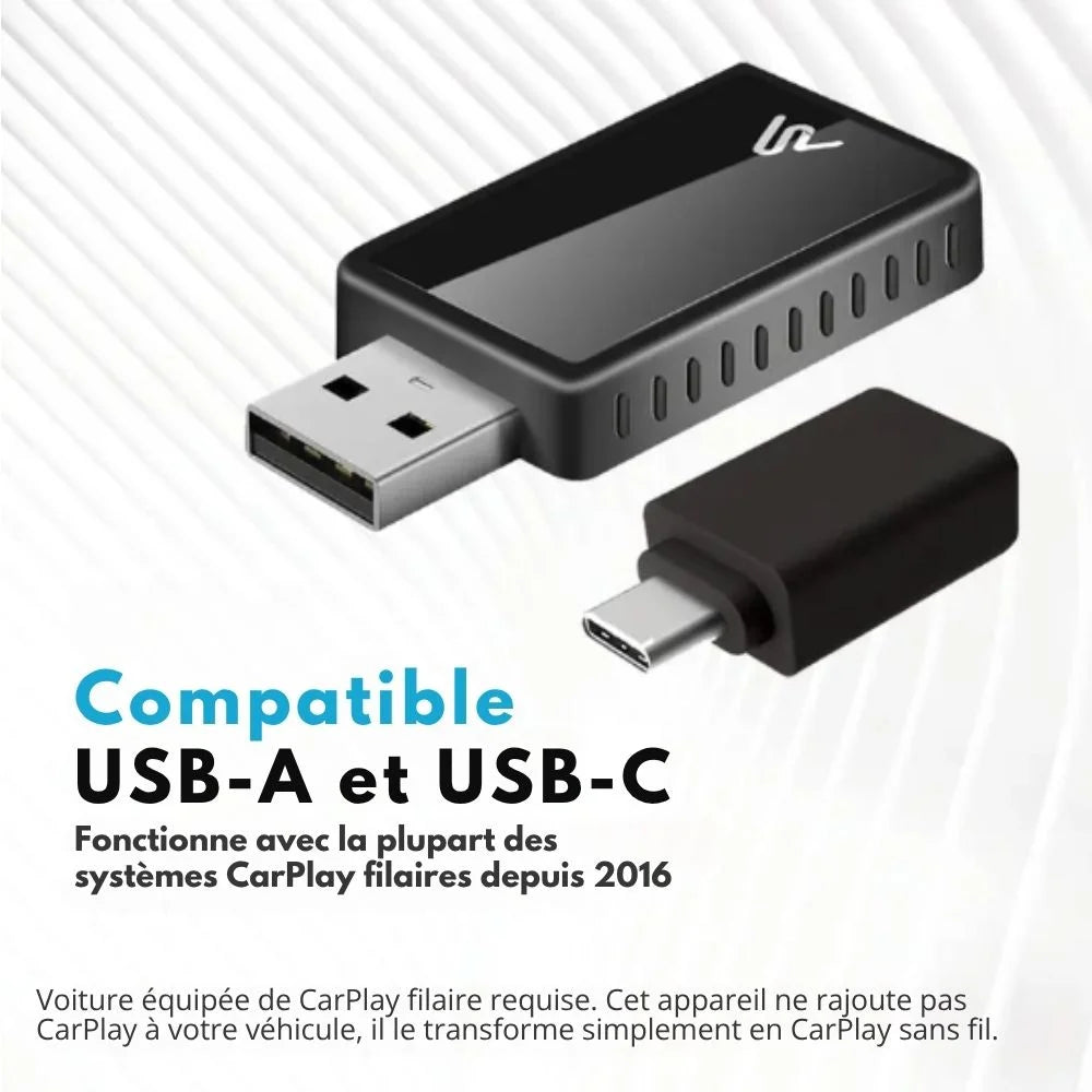 Adaptateur CarPlay Sans Fil 2026 (Android/Apple)