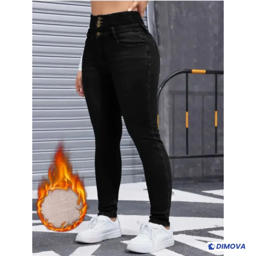 Jean doublé polaire confortable & silhouette sexy