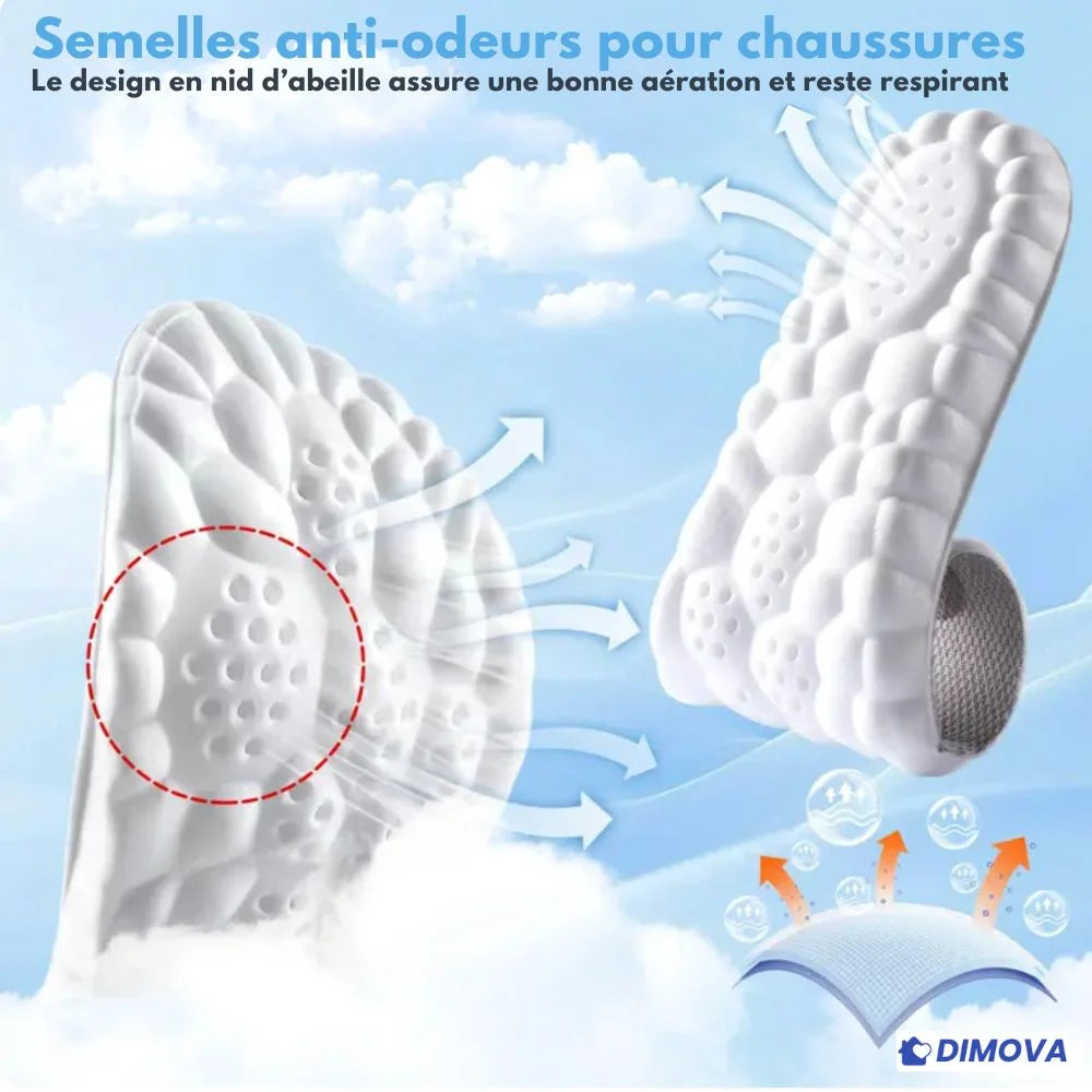 Semelles Cloud 4D – Amortissantes & à mémoire de forme