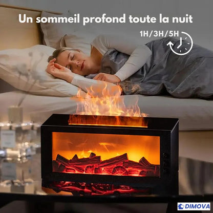 Diffuseur d’arômes effet flamme (3 flacons d’huiles essentielles inclus)