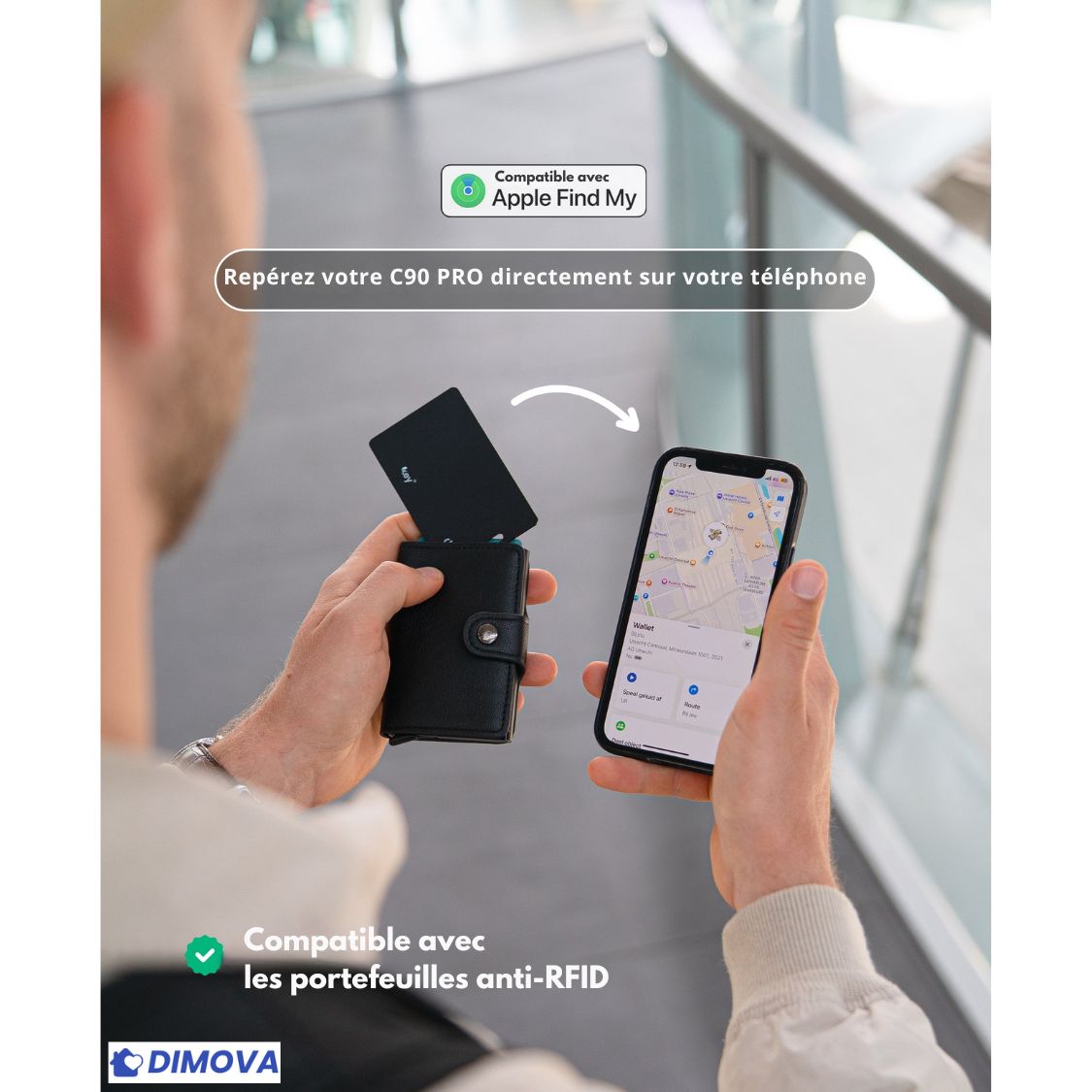 C90 Pro - Carte intelligente localisable (Apple/Android)