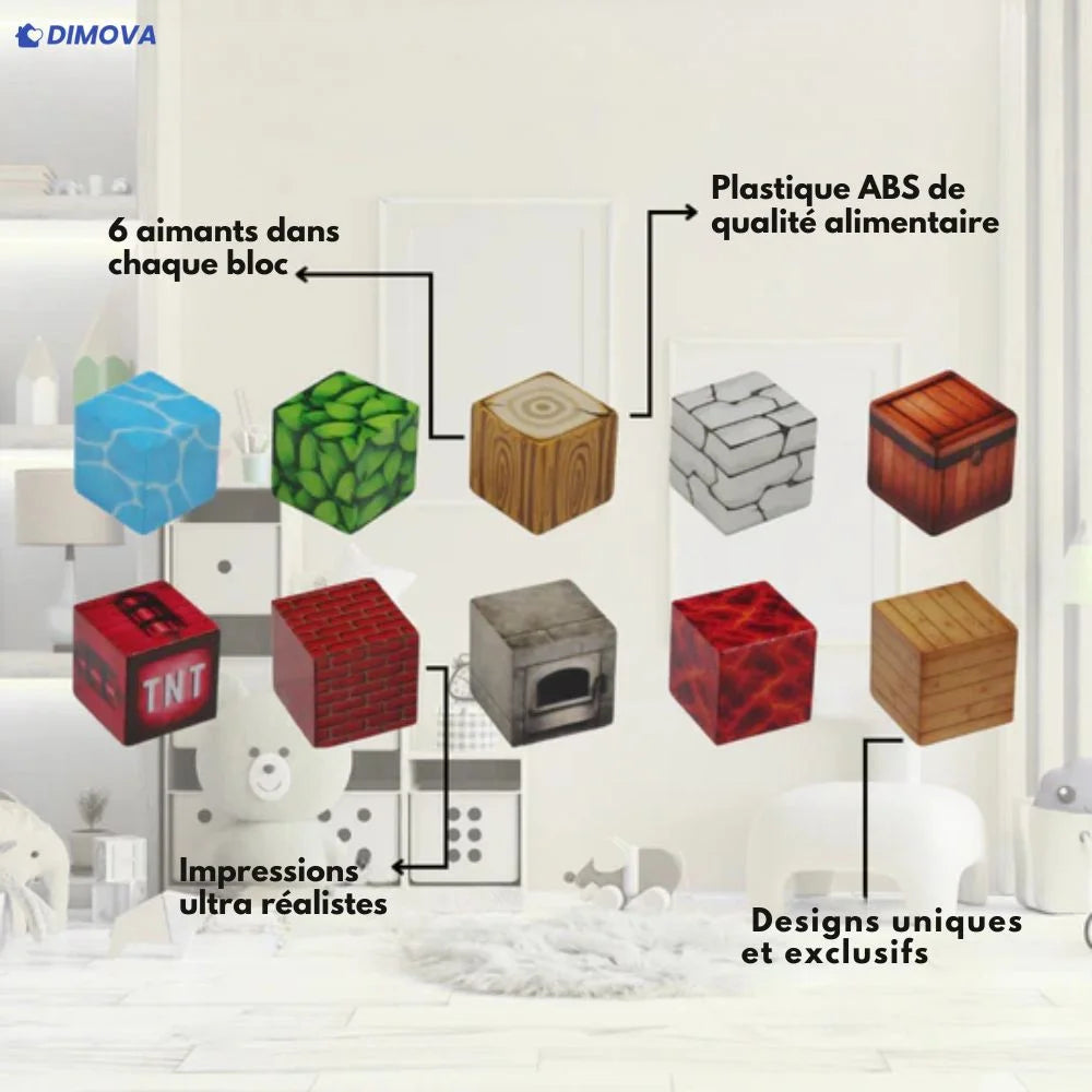 Blocs Aimantés Minecraft pour créer ton propre monde