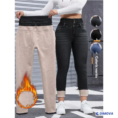 Jean doublé polaire confortable & silhouette sexy