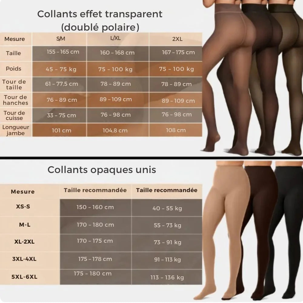 Collant doublé polaire chaud