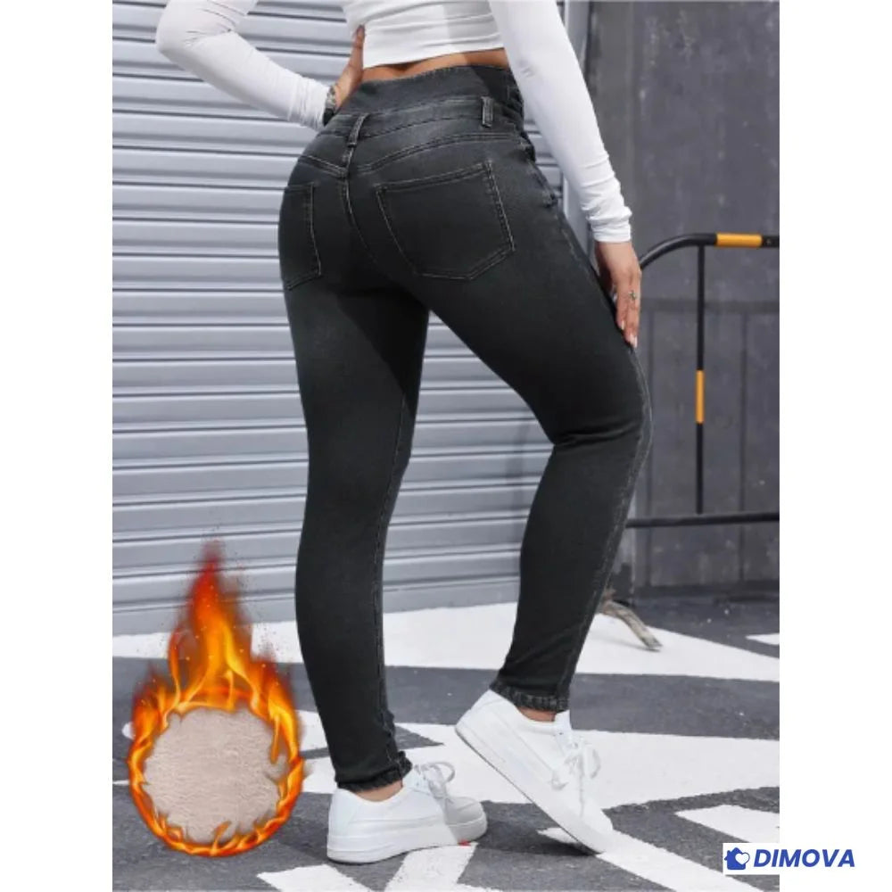 Jean doublé polaire confortable & silhouette sexy