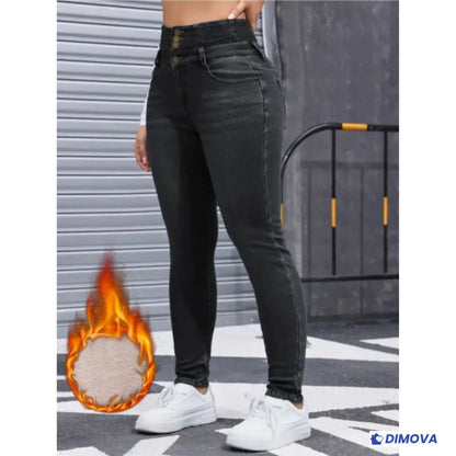 Jean doublé polaire confortable & silhouette sexy