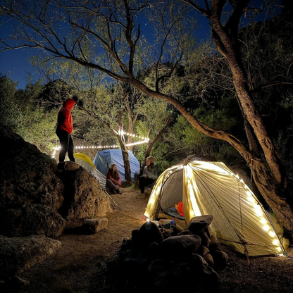 I80- Lampe de camping 3-en-1 : éclaire, dépanne, recharge