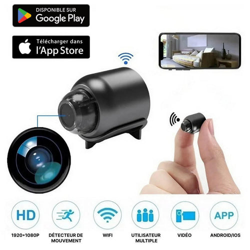 Mini Caméra Espionne 1080P HD - Vision Nocturne Intégrée